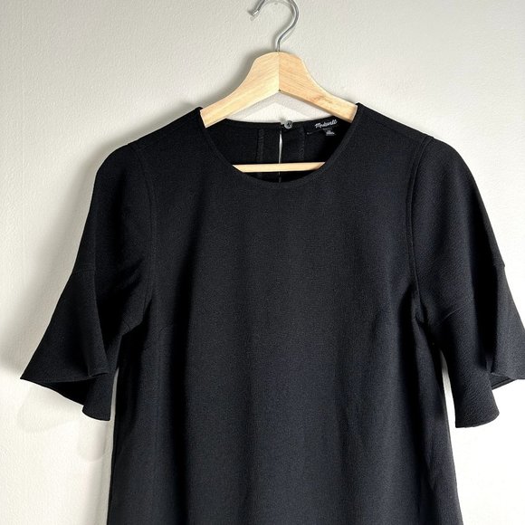 Madewell Womens Black Flutter Sleeve Mini Dress Size XS - Picture 5 of 10